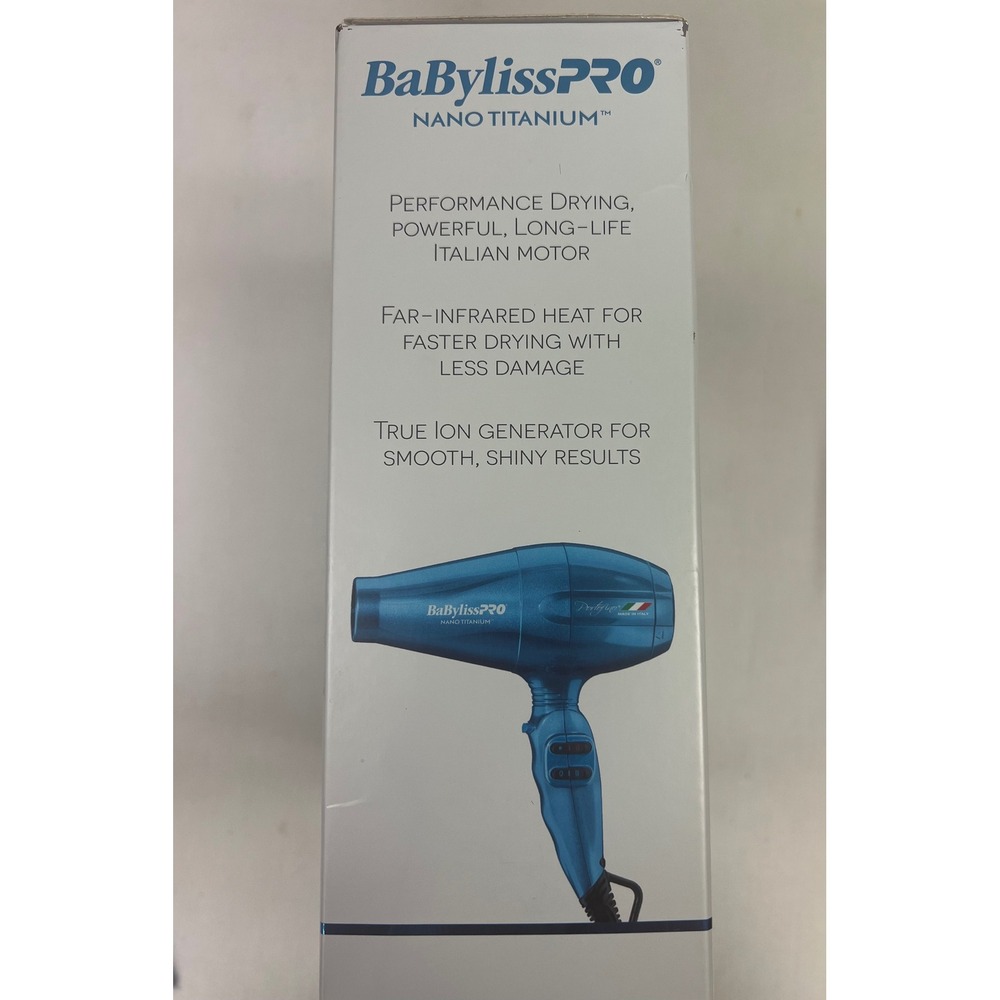 BaBylissPRO Hair Dryer Womens Blue Nano Titanium Portofino 6600 2000W Italy - Picture 7 of 7